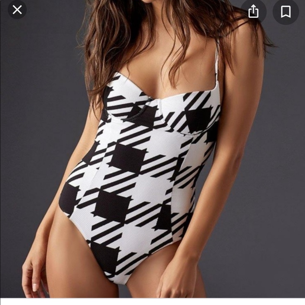 Onia hounds tooth swim suit NWT